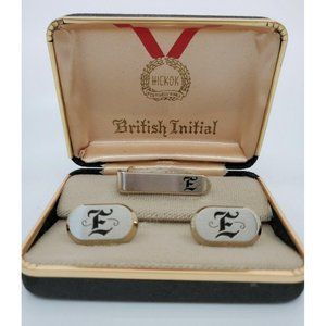 Men's Vintage Cufflinks Tie Pin Clip Hickok Britis